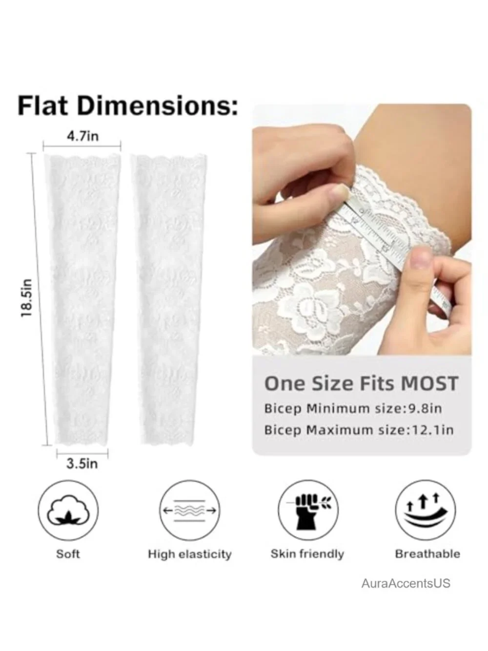 Floral Lace Arm Sleeves for Women Wedding Tea Party Engagement Dress